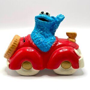 Vintage 70s MUPPETS Gorham Sesame Street HENSON Cookie Monster Car Ceramic BANK